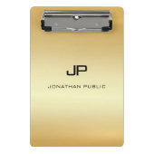 Persoonlijk Elegant Faux Gold Modern Monogram Mini Klembord (Voorkant)