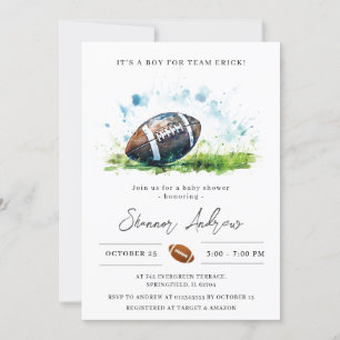 Persoonlijk Elegant Football Amerikaans Baby showe Kaart