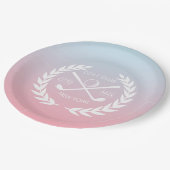 Persoonlijk Elegant Golf Club Gold Wreath Papieren Bordje (Gekanteld)