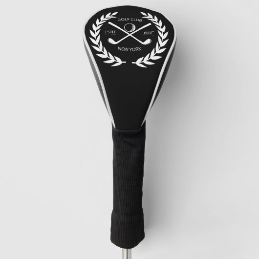 Persoonlijk Elegant Golf Club Logo Gold Wreath Golfheadcover (Voorkant)