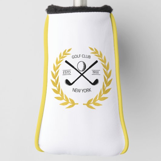 Persoonlijk Elegant Golf Club Logo Gold Wreath Golfheadcover (Draai 90)