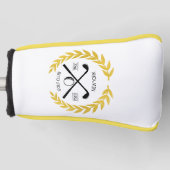 Persoonlijk Elegant Golf Club Logo Gold Wreath Golfheadcover (Voorkant)
