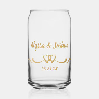 Persoonlijk Elegant Gouden Huwelijkscadeau voor Ko Blikvorm Glas