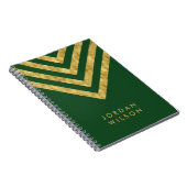 Persoonlijk Elegant Green Faux Gold Chevron Notitieboek (Rechterzijde)