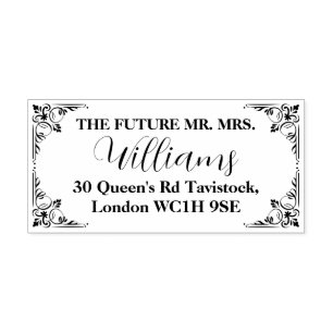 Persoonlijk elegant huwelijkscadeau bij verloving rubberstempel