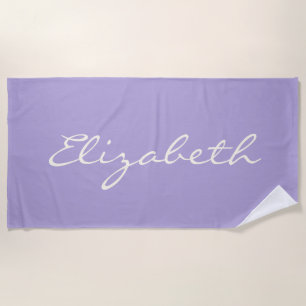 Persoonlijk Elegant Lavendel Handgeschreven Schrif Strandlaken