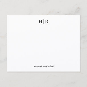 Persoonlijk Elegant Minimalistisch Klassiek Monogr Notitiekaartje