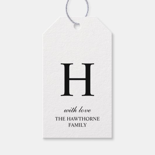 Persoonlijk Elegant Minimalistisch Monogram Cadeaulabel (Voorkant)