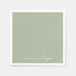 Persoonlijk Elegant Minimalistisch Trouwen Jade Gr Servet