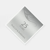 Persoonlijk elegant modern 25-jarig huwelijksjubil servet (Hoek)
