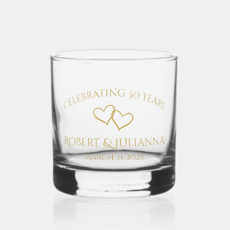 Persoonlijk Elegant Modern 50-jarig Huwelijksjubil Whisky Glas