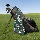 Persoonlijk Elegant Modern Geometrisch Patroon Golfhanddoek (Groen)