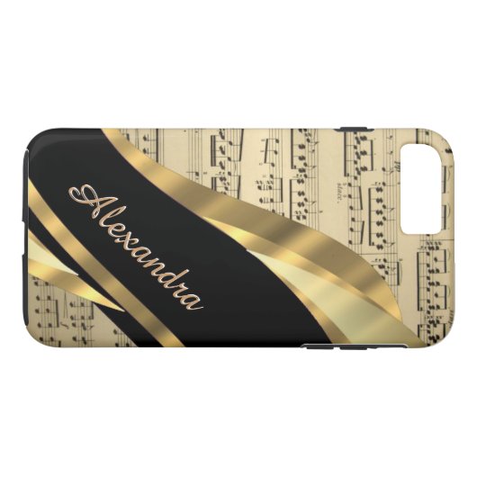 Persoonlijk elegant muziekblad Case-Mate iPhone case (Achterkant (Horizontaal))