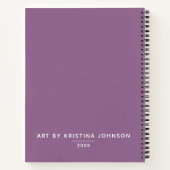 Persoonlijk Elegant Paars Sketchbook Notitieboek (Achterkant)