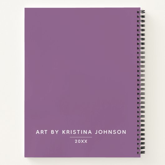 Persoonlijk Elegant Paars Sketchbook Notitieboek (Achterkant)