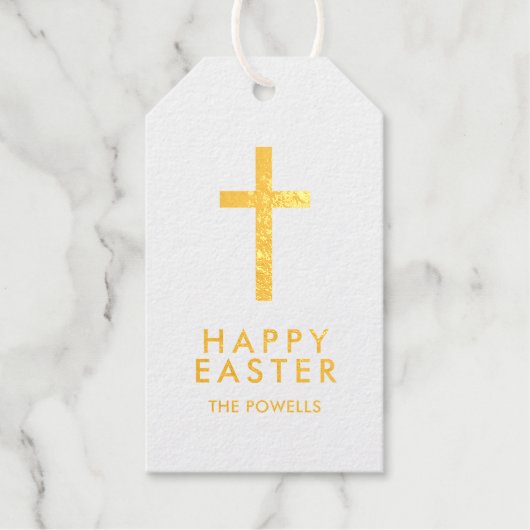 Persoonlijk Elegant Pasen Kruis Cadeaulabels (Voorkant)