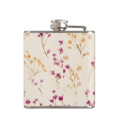 Persoonlijk Elegant Pastel Bloemendesign Heupfles (Achterkant)