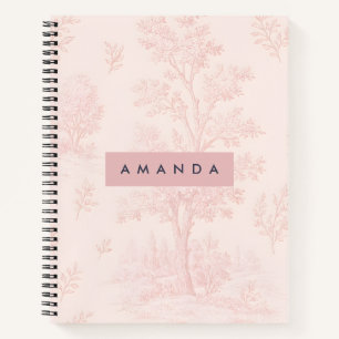 Persoonlijk Elegant Pastel Roze Bomen Patroon Notitieboek
