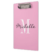 Persoonlijk elegant pastelroze monogram klembord (Links)