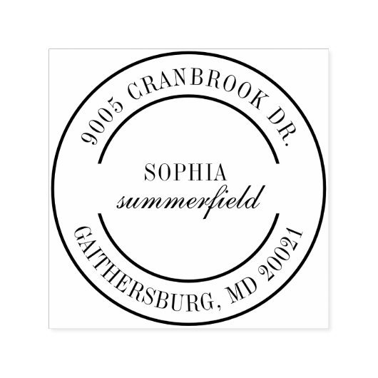 Persoonlijk Elegant Retouradres Rubber Stempel (Design)