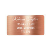 Persoonlijk Elegant Roos Gold Foil adres Etiket (Voorkant)