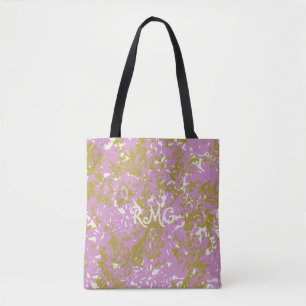 Persoonlijk Elegant Roze Botanisch Ontwerp Tote Bag