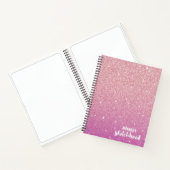 Persoonlijk Elegant Roze Glitter Sketchbook Notitieboek (Binnen)