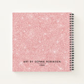 Persoonlijk Elegant Roze Glitter Sketchbook Notitieboek (Achterkant)