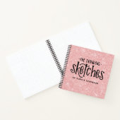 Persoonlijk Elegant Roze Glitter Sketchbook Notitieboek (Binnen)