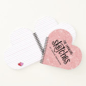 Persoonlijk Elegant Roze Glitter Sketchbook Notitieboek (Binnen)