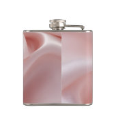 Persoonlijk Elegant Roze Roze Satijnen Ontwerp Heupfles (Achterkant)