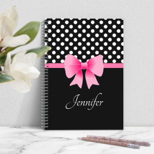Persoonlijk Elegant Schrift Roze Strik  Notitieboek