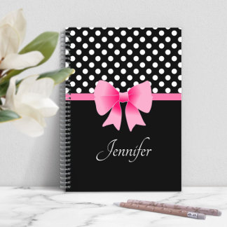 Persoonlijk Elegant Schrift Roze Strik Notitieboek
