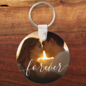 Persoonlijk Elegant Script Foto Sleutelhanger (Voorkant)