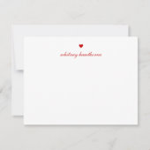 Persoonlijk Elegant Script Rode Hart Notitiekaartje (Voorkant)