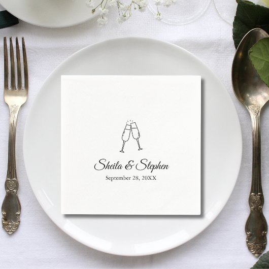 Persoonlijk Elegant Script Trouwcocktail Servet