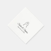 Persoonlijk Elegant Script Trouwcocktail Servet (Hoek)