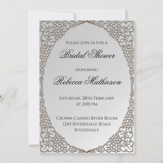 Persoonlijk Elegant Silver-Vrijgezellenfeest Kaart (Voorkant)