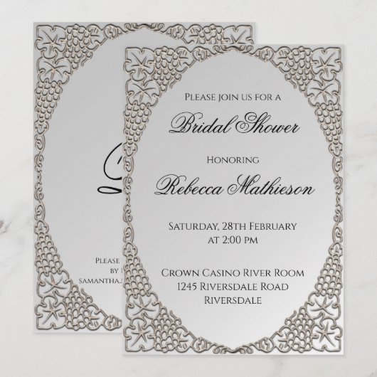 Persoonlijk Elegant Silver-Vrijgezellenfeest Kaart (Voorkant / Achterkant)