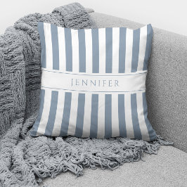 Persoonlijk Elegant Stofblauw Strepen Patroon Kussen