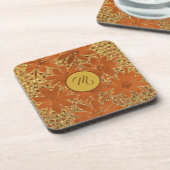 Persoonlijk Elegant Vergulde Monogram Glans Bier Onderzetter (Linkerzijde)