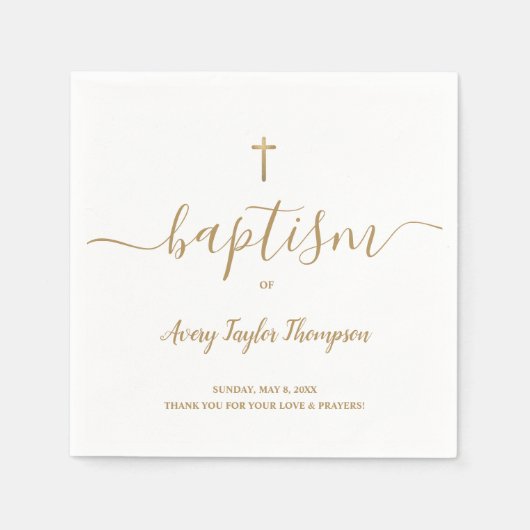 Persoonlijk elegant White Gold Cross-baptisme Servet (Voorkant)