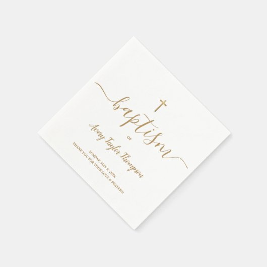 Persoonlijk elegant White Gold Cross-baptisme Servet (Hoek)