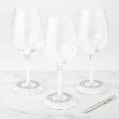 Persoonlijk Elegant White Silver Diamond Glitter Wijnglaslabel (Set)