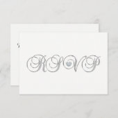 Persoonlijk Elegant White Silver RSVP Wedding Kaart (Voorkant / Achterkant)