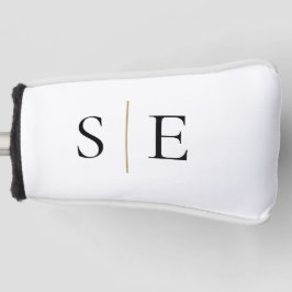 Persoonlijk Elegant Zwart Goud Monogram Golfheadcover