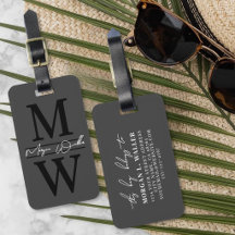 Persoonlijk Elegant Zwart Grijs Monogram