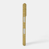 Persoonlijk elegante script goud glitter iPhone 16 hoesje (Rechterkant)