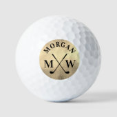 Persoonlijk Elege Gouden Monogram Golfballen (Voorkant)
