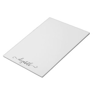 Persoonlijk Elegeant Script Lichtgrijs Notitieblok